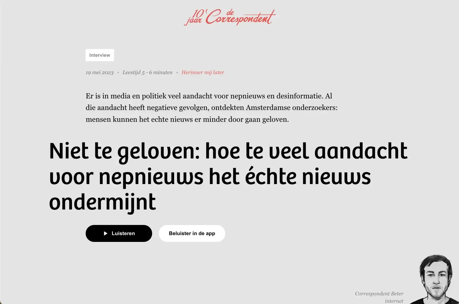 artikel van de Correspondent over nepnieuws